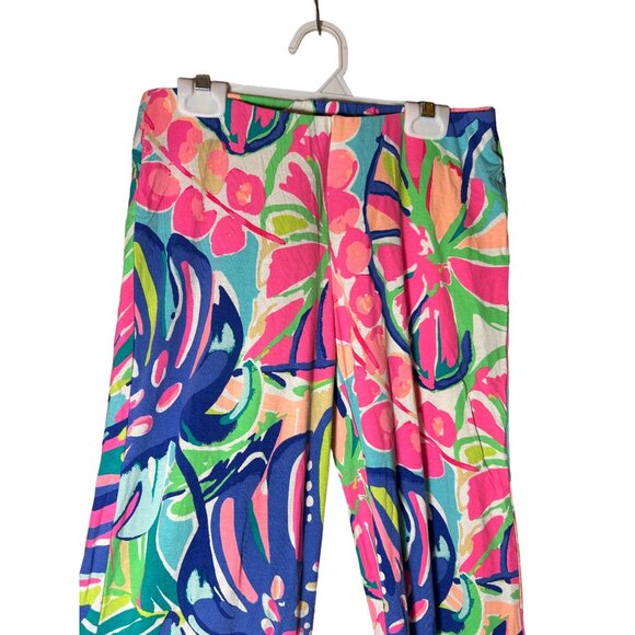 Lilly Pulitzer Women XS Floral Print Wide Leg Pants Colorful Tropical Loungewear - Picture 3 of 7
